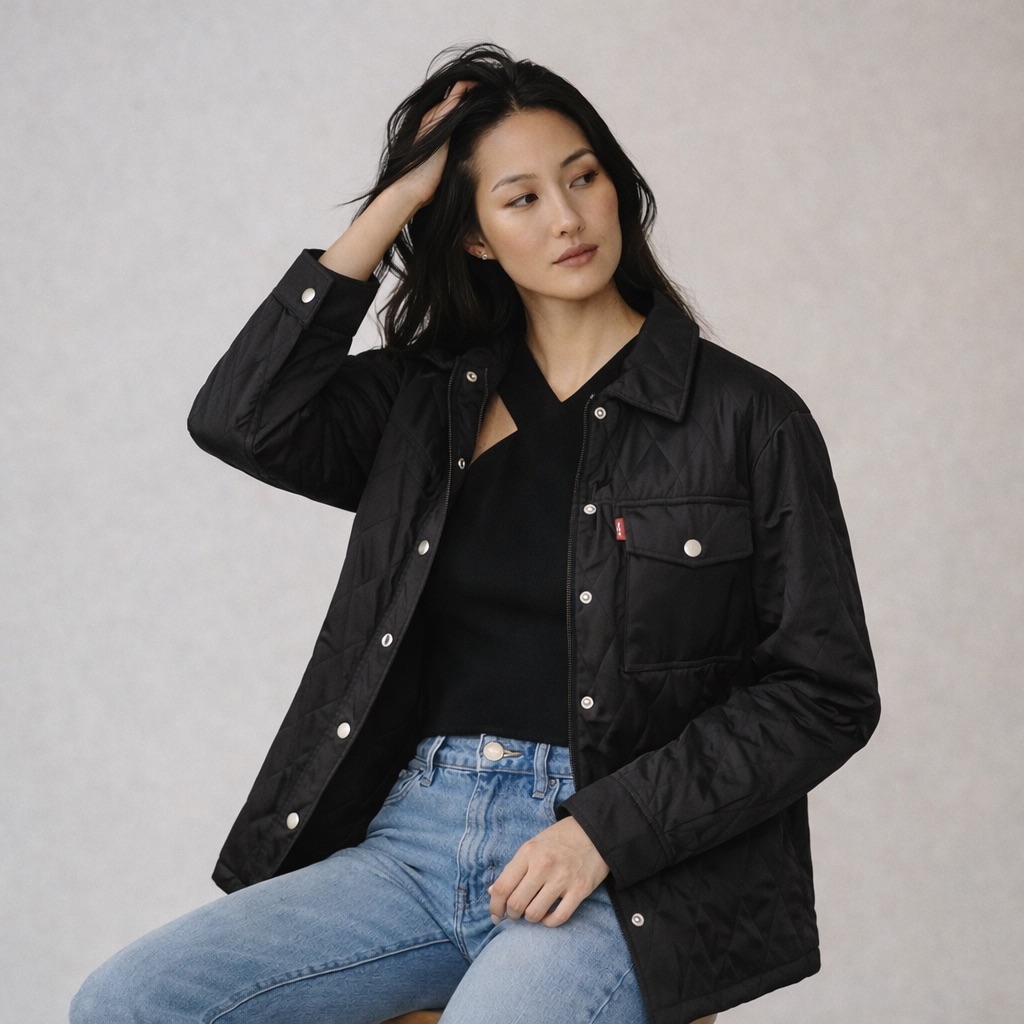 Levi's Black Quilted Shacket | Easy Casual Wear